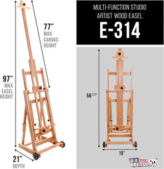 Master Multi-Function Studio Artist Wooden Floor Easel – Large Adjustable H-Fram