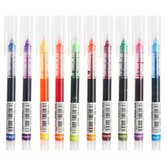10Pcs/Set High Quality Needle Type Gel Pens Straight Liquid Ballpoint Pen School