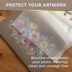 Somime 9×12 600gsm Sanded Pastel Paper Pad for Artists, 12 Sheets of 6 Assort…