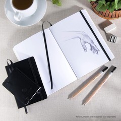 Portable 3″ x 4″ Sketchbook with Water-Resistant Cover and Elastic Closure