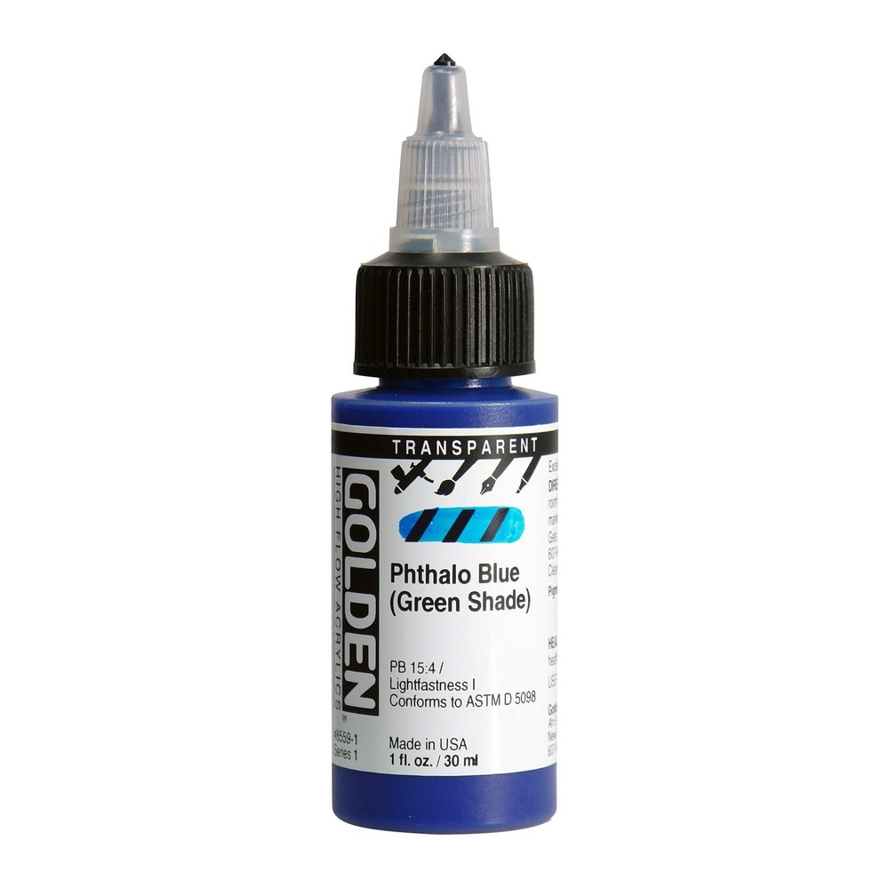 High Flow Acrylics by GOLDEN, Transparent Phthalo Blue Office Product