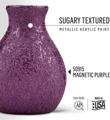 Sugar Metallic Acrylic Craft Paint, Magnetic Purple 2 Fl Oz Textured Paint for I