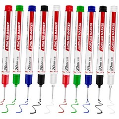 CSMGY 10 Pcs Long Head Deep Hole Marker – Black, White, Red, Green, Blue