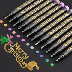 Metallic Markers,12 colors Pen for scrapbooking supplies, 12 Count (Pack of 1)