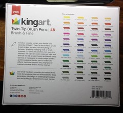 New SEALED KingArt 445-48 PRO Dual TIP Brush & Fine Tip PENS 48 Colors!