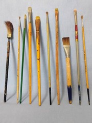 Vintage Paint Brushes Lot of 10 Various Sizes #3