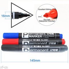30pcs Delistar 2mm Point Head Waterproof Permanent Marker Pen 3 Colors No.6881