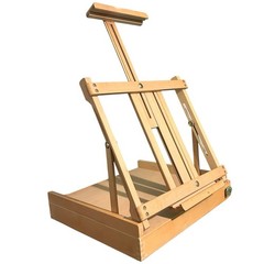Wood Tabletop Table Top Easel Adjustable Foldable Portable Art Storage Drawer