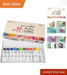 12-Color Non-Toxic Acrylic Water Marbling Paint Set – Perfect for Kids’ Crafts