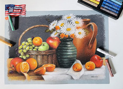 MUNGYO Gallery Artists’ Soft Oil Pastels Professional, 48 Assorted Colors, Vibra