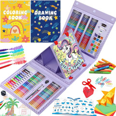 All in One Art Supplies, Art Kit Includes Easel, Origami Paper, Colored Pencils,