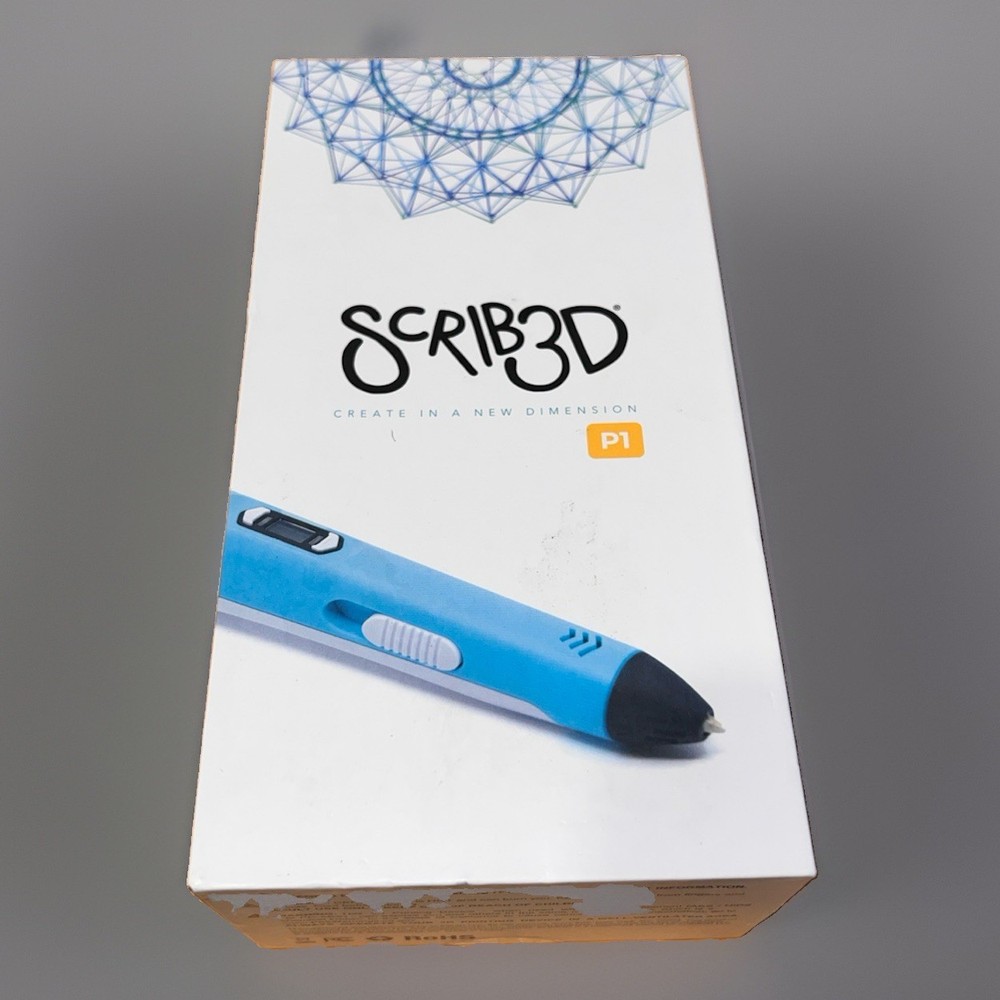 SCRIB3D P1 3D Print Pen with Display – 3D Pen + Charger + 3 Starter Colors – NEW