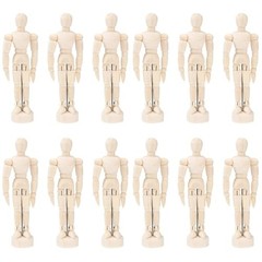 Artists Wooden Manikin Jointed Mannequin: 12 Pack 4.5 Inch Artist 12PCS