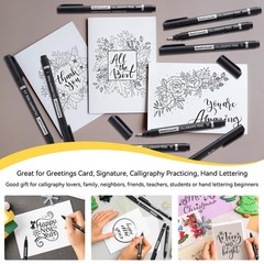 MARTCOLOR Calligraphy Pens, 10 Size Calligraphy Pens for Writing, Brush Pen C…