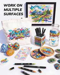 Acrylic Brush Markers, 72 Colors Brush Tip Acrylic Marker Set, 36 Dual-Tip Water