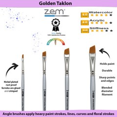 AS-25 Golden Taklon Synthetic Angle Shader Brush Set 4 pcs