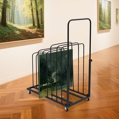 Art Canvas Storage Rack with Wheels Rolling Art Canvas Organizer for Art Studio
