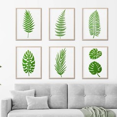 11Pieces Large Leaf Stencil 12″x6″, Palm Fern white clear