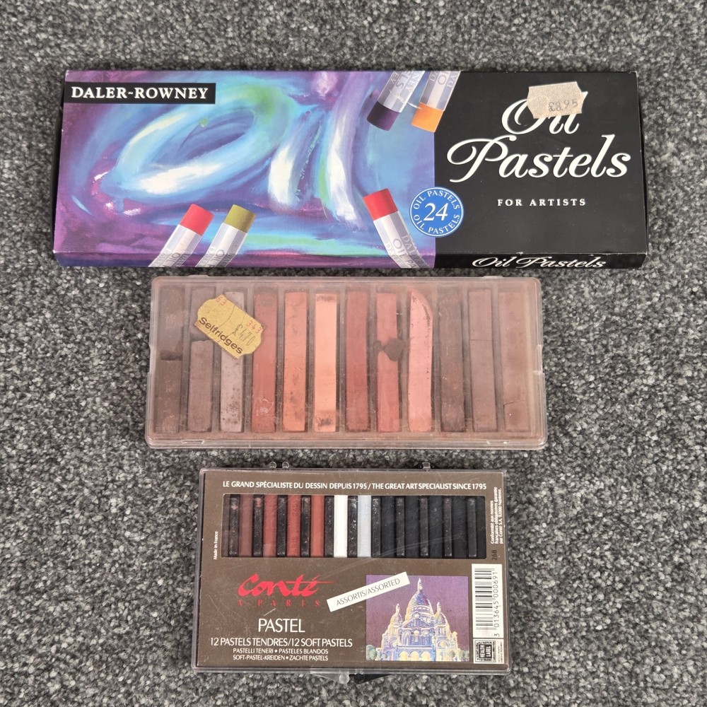 Mixed Artist Pastel Bundle – Daler-Rowney 24 Oil Pastels & Conté à Paris