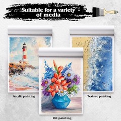 12 Sheets 9″x12″ Canvas Paper Pad – 350 GSM for Acrylic & Oil Painting