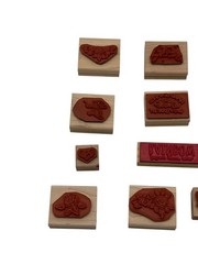 Vintage Stampin Up & FBX 12pc Wood Stamp Lot (1992-1997)