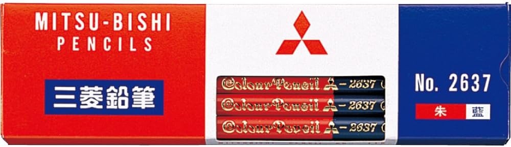 Mitsubishi Colored Pencils 12 Count Vermilion Indigo School Supplies Set