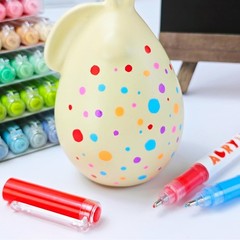 12 Colors Acrylic Paint Gel Pens Set – 1.0mm Floating Ball Tip High Gloss Marker