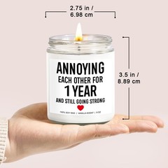 Younift Candle, 1 Year Anniversary, Gifts for Boyfriend, Medium, White