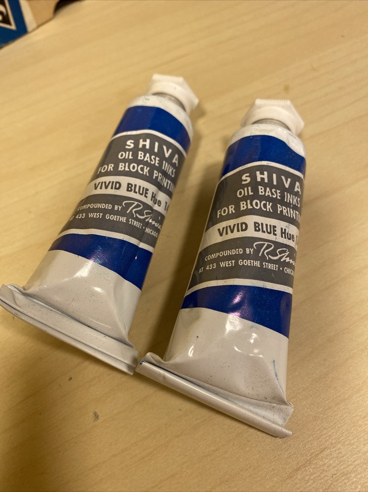 Shiva Color Block Printing Inks Vivid Blue Hue 14 3 Tubes NIB READ