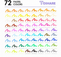 Double Brush Marker Pens, 72 Colors Art Markers Set with Fine Tip and Brush T…