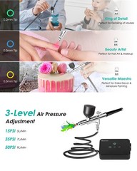50 PSI Airbrush Kit with Air Compressor, High Pressure Portable Air Brush Gun…
