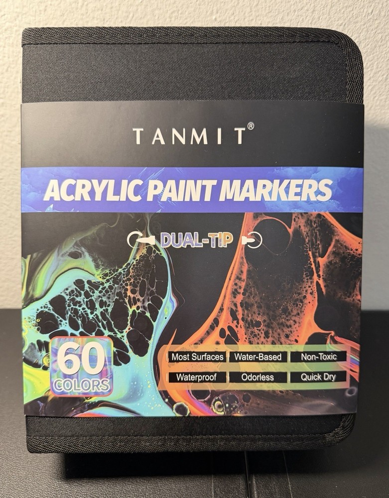 Acrylic Paint Markers – TANMIT – 60 Colors Dual Tip – Brand New