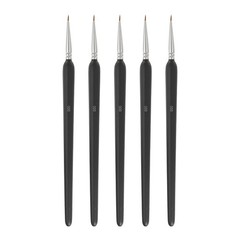5Pcs Detail Paint Brushes 6.5mm Pointed Tip (000) Black