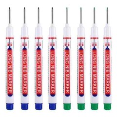 8Pcs 20mm Deep Hole Long Nib Head Markers For Metal Perforating Pen Woodworking