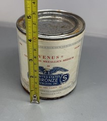 VINTAGE 1963 UNITED STATES BRONZE POWDER WORKS VENUS Gold GLASS METALLICS Medium