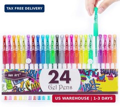Aen Art Glitter Gel Pens Colored Fine Tip Markers with 40% More Ink for Adult Co