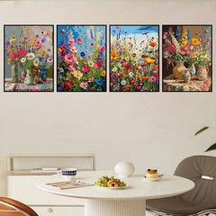 4 Packs Paint by Numbers Kit for Adults – Adult Paint by Number Kits, Flowers Pa