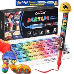 Complete 120-Color Acrylic Marker Set – Brush Tip Pens for Creative Masterpieces