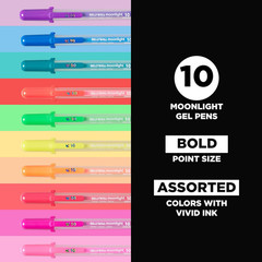 Gelly Roll Moonlight Gel Pen Set, Bold Tip, Opaque Colors, 10 PK 38176