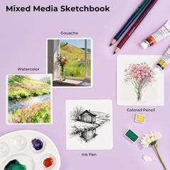 Square Watercolor Journal 140lb 300gsm Cotton Paper 20 Sheets 6×6 Sketchbook
