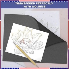 100 Sheets Carbon Paper, Black Graphite Paper for Tracing Patterns onto Wood, Pa