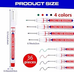 24Pcs Multi-Purpose Deep Hole Marker Pens Long Deep Nib Markers 20Mm Long Head
