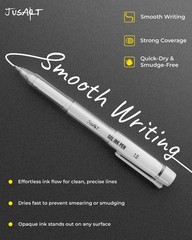 JusArt White Gel Pens with 0.4mm, 0.5mm & 1.0mm 1 Count (Pack of 5),