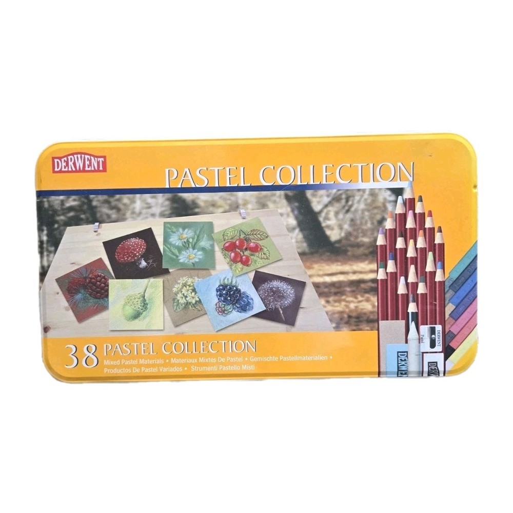 Derwent Collection Of Mixed Pastel Materials In Tin – Unused