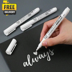 White Permanent Paint Marker Pen Waterproof Oil-Based Wood Fabric Metal Glass