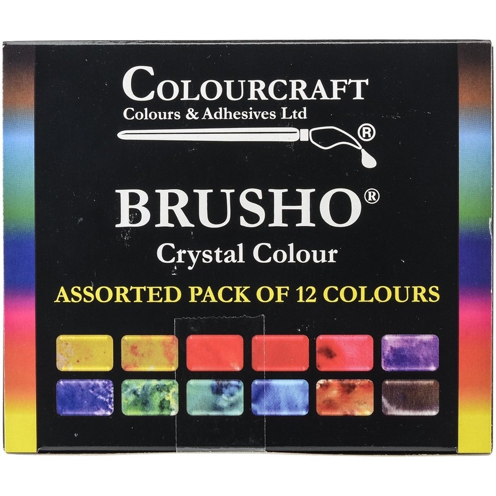 Brusho by Colourcraft BRU85000 Brusho Crystal Set 12 Color Colour Multi