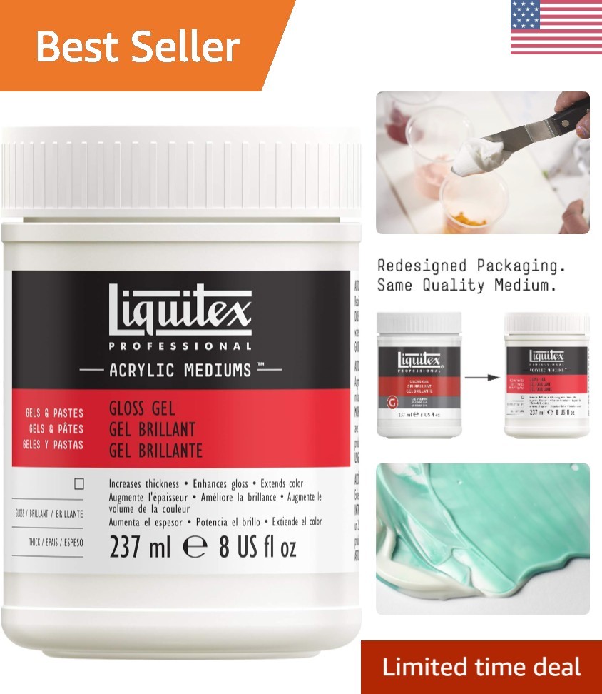237ml Crack Resistant Gloss Gel Medium – Versatile for All Painting Surfaces