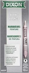Dixon Paint Markers, Medium Tip, Box of 12, WHITE (80229)