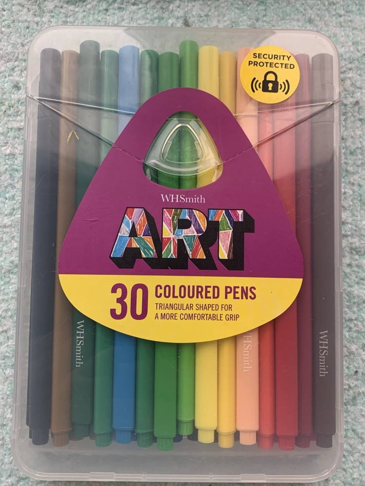 WHSmith – ART 30 Coloured Pens | Triangular Shaped for a more comfortable Grip