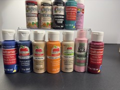 Crafters Lot Deco-Art FolkArt Apple Barrel Assorted Acrylic Paint Lot of 21